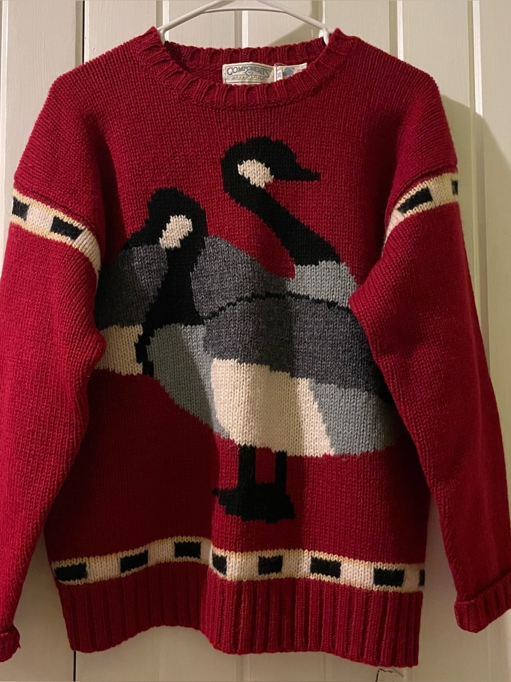Susan Bristol components vintage pure wool Canadian goose sweater-size 36=S/M